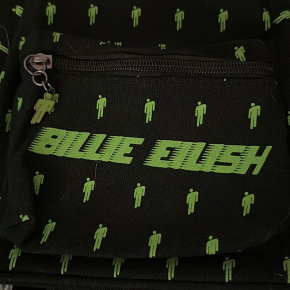 Hot Topic Billie Eilish Mini Backpack Black Neon Green Pockets Bag, Merch, Cool - Picture 2 of 4